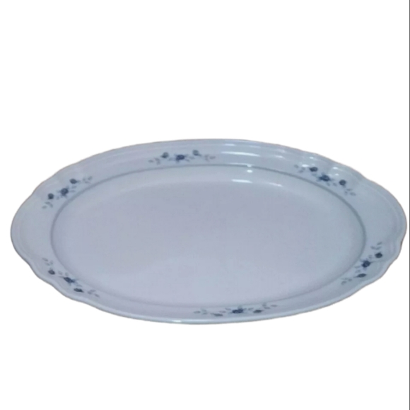 Pfaltzgraff Poetry Blue Rose Pattern Oval Serving Platter glossy 14.5" - Picture 11 of 11